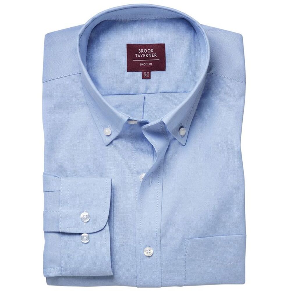 Brook Taverner Mens Whistler Long-Sleeved Formal Shirt / Sky Blue